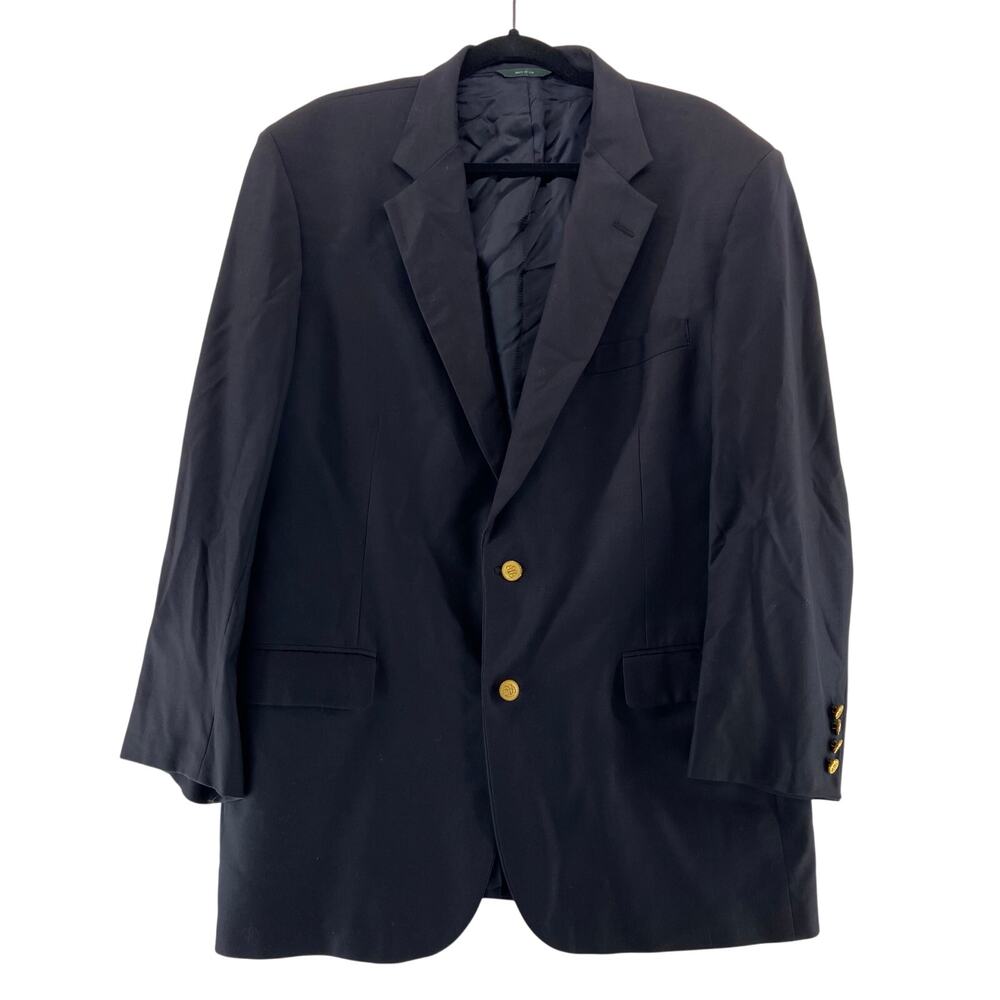 Brooks Brothers Loro Piana Navy Blue Blazer Size 46L Super 120s Wool